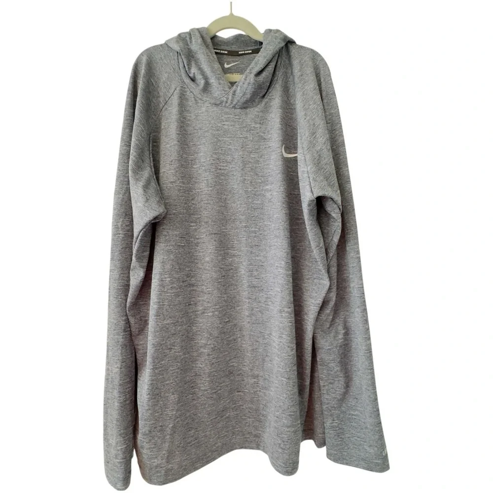 Nike Swim Dri-FIT UPF 40+ Sun Hoodie Large Gray Lightweight Outdoor Performance